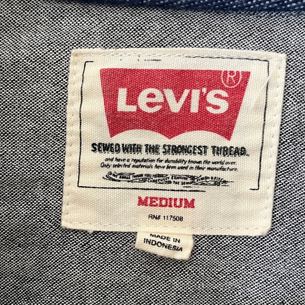 Levi’s Wool Blend Shacket Lined Shirt Men’s Medium Textured Striped‎ Cabincore - Picture 3 of 17